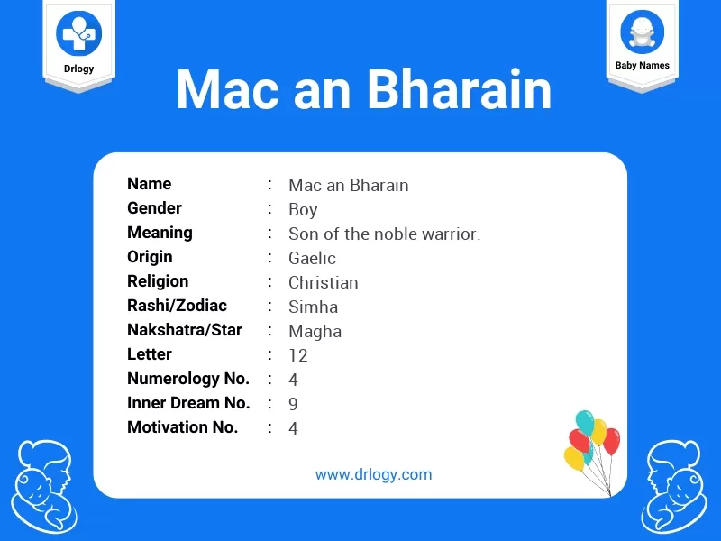 Mac An Bharain Name Meaning